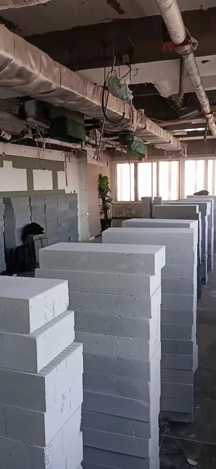 加气块隔墙现场参考图